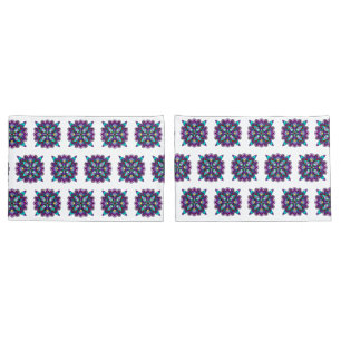 Purple and Black Mystical Colourful Mandala Pillowcase