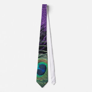 Purple and Black Peacock Tie