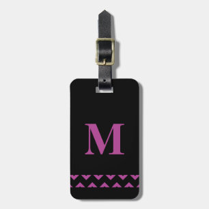 Purple and Black Personalized Monogram Luggage Tag