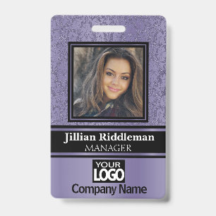 Purple and Black Photo and Logo Badge