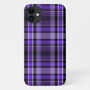 Purple and Black Plaid iPhone 11 Case