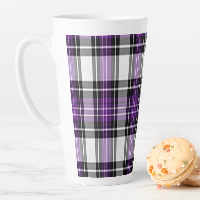 Purple And Black Plaid Latte Mug (In Situ)