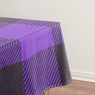 Purple And Black Plaid Tablecloth