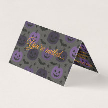 Purple and Black Pumpkins Party Invitation
