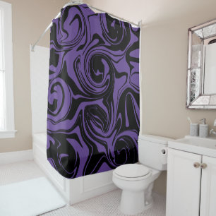 Purple and Black retro marble swirl