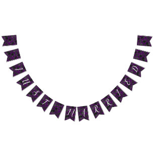 Purple  and Black Rose Gothic Wedding Bunting Bunting Flags
