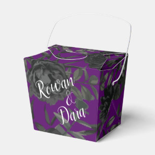 Purple and Black Rose Gothic Wedding Favour Box