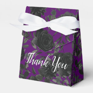 Purple and Black Rose Gothic Wedding Favour Box