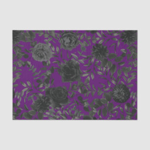 Purple and Black Rose Gothic Wedding Tissue Paper