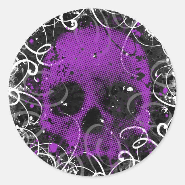 Purple and Black Skull Stickers (Front)