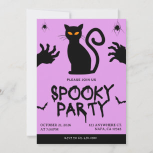 Purple and Black Spooky Party Invitation