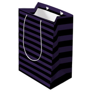 Purple and black stripe, gothic  medium gift bag