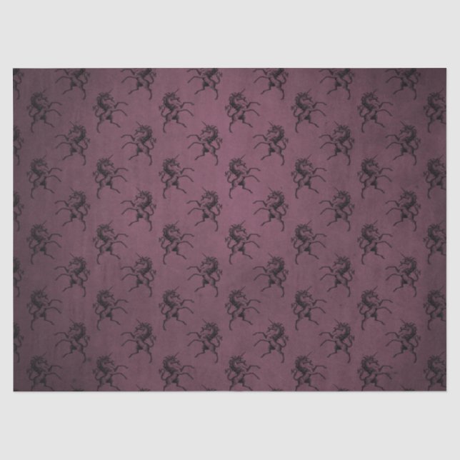 Purple and Black Unicorn Tissue Paper (Front)