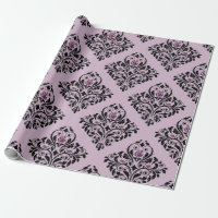 Purple and Black Vintage Damask Pattern