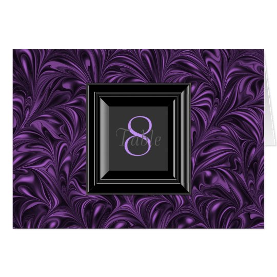 Purple and Black Wedding Table Cards