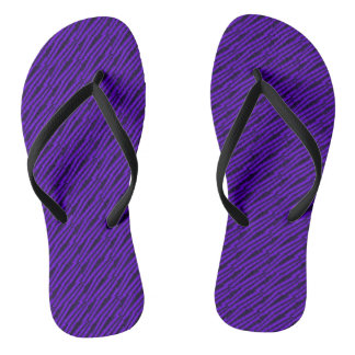 Purple and Black Women's Flip Flops