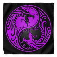 Purple and Black Yin Yang Dragons
