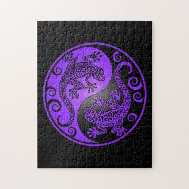 Purple and Black Yin Yang Geckos Jigsaw Puzzle (Vertical)
