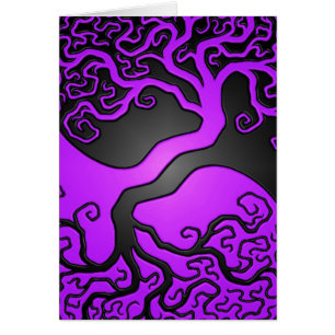 Purple and Black Yin Yang Tree