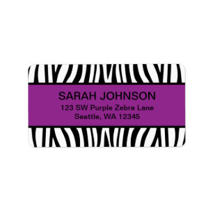 Purple and Black Zebra Label