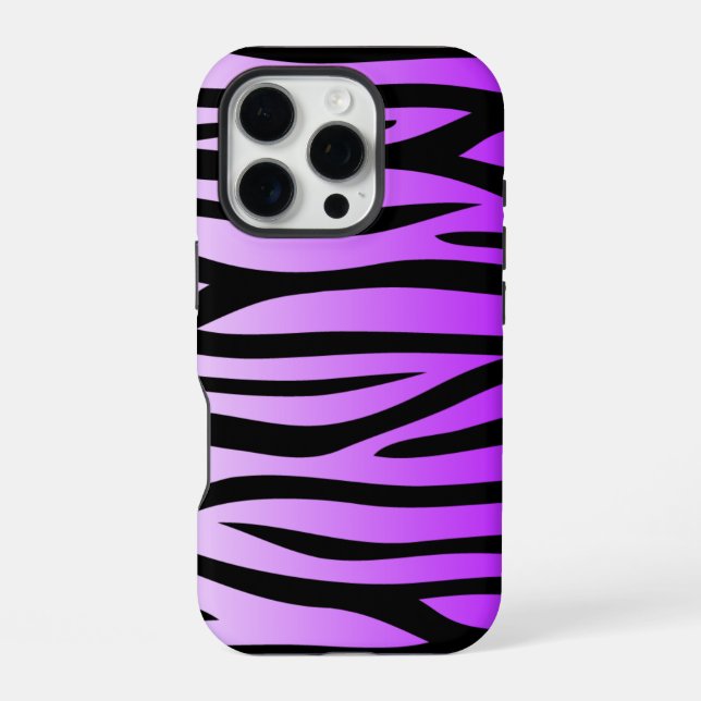 Purple and Black Zebra Print iPhone Case (Back)
