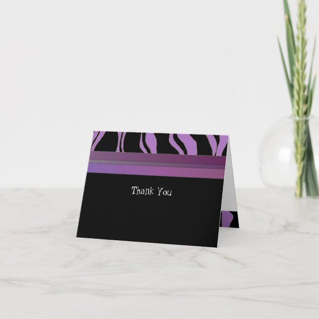 Purple and Black Zebra Stripe Thank You (Front)