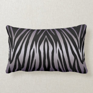 Purple and Black Zebra Striped Throw Pillow