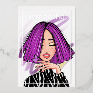 Purple and Black Zebra Stripes Birthday Party