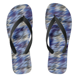 purple and blue abstract flip flops