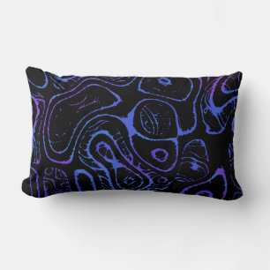 Purple and Blue Abstract  Lumbar Pillow