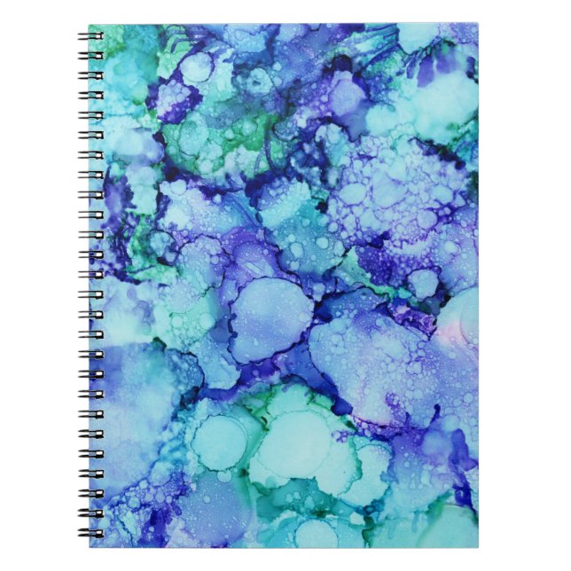 Purple and blue abstract painting notebook (Front)