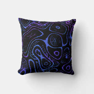 Purple and Blue Abstract Throw Pillow