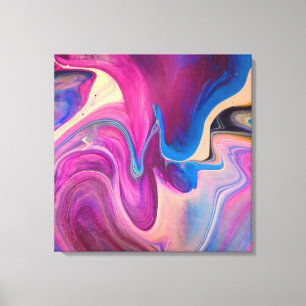 Purple and Blue Acrylic Painting Canvas Print