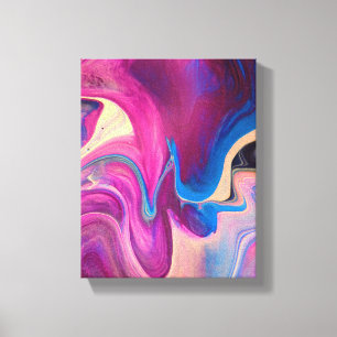 Purple and Blue Acrylic Painting Canvas Print