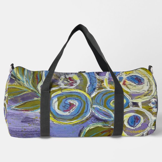 Purple and Blue by Lydia's Art Sangria Duffle Bag (Front)