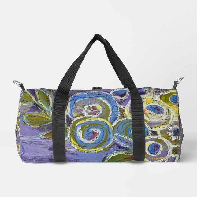 Purple and Blue by Lydia's Art Sangria Duffle Bag (Front)