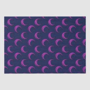 Purple and Blue Crescent Moons Pattern Halloween Tissue Paper