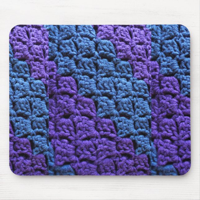 Purple and Blue Crochet Mouse Pad (Front)