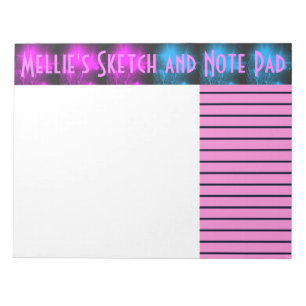 Purple and Blue Dazzle Sketch and Note Pad