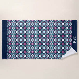 Purple and Blue Design Beach Towel