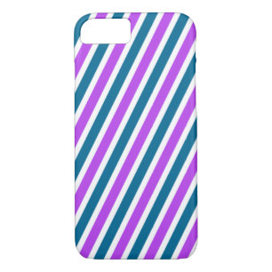Purple and Blue Diagonal Stripes Case-Mate iPhone Case