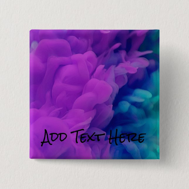 Purple and Blue Digital Smoke 2 Inch Square Button (Front)