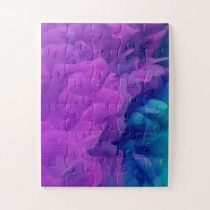 Purple and Blue Digital Smoke Jigsaw Puzzle
