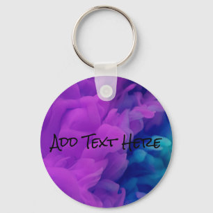 Purple and Blue Digital Smoke Keychain