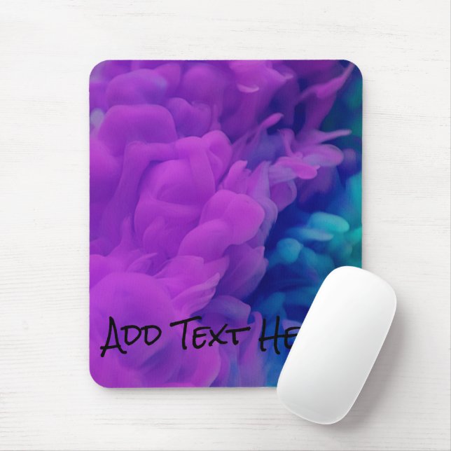 Purple and Blue Digital Smoke Mouse Pad (With Mouse)