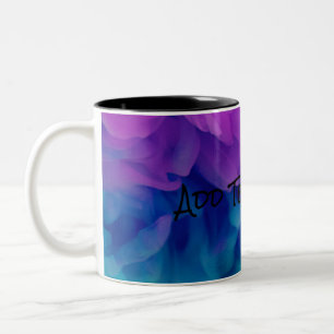 Purple and Blue Digital Smoke Two-Tone Coffee Mug