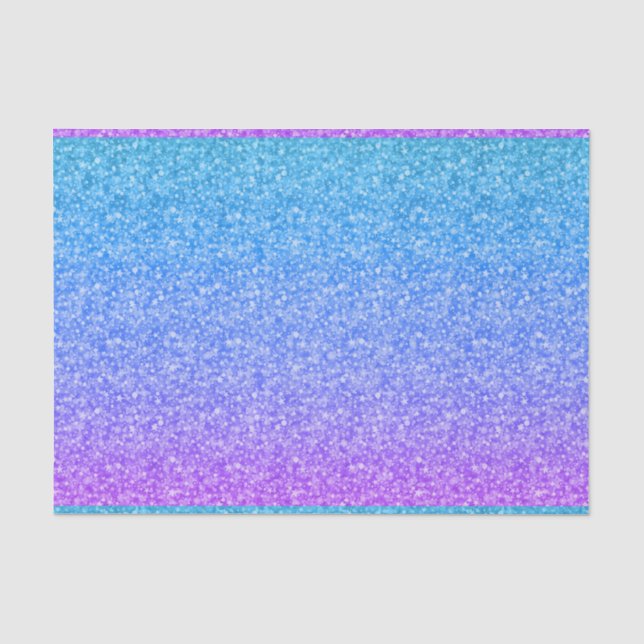 Purple And Blue Faux Glitter And Sparkles Tissue Paper (Front)