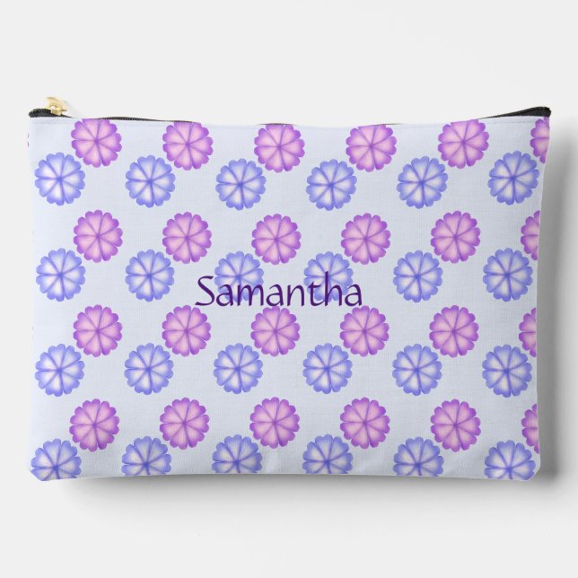 Purple And Blue Flowers Accessory Pouch (Front)
