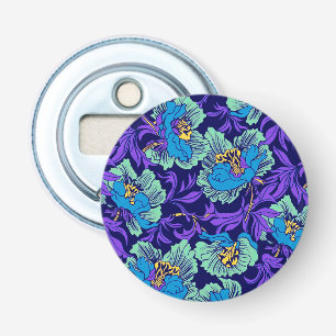 Purple and Blue Flowers William Morris Bottle Opener