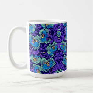 Purple and Blue Flowers William Morris Coffee Mug